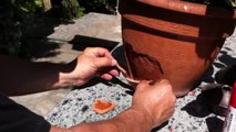 Learn How to repair a cracked clay pot - broken parts fast ! How to fix broken pots