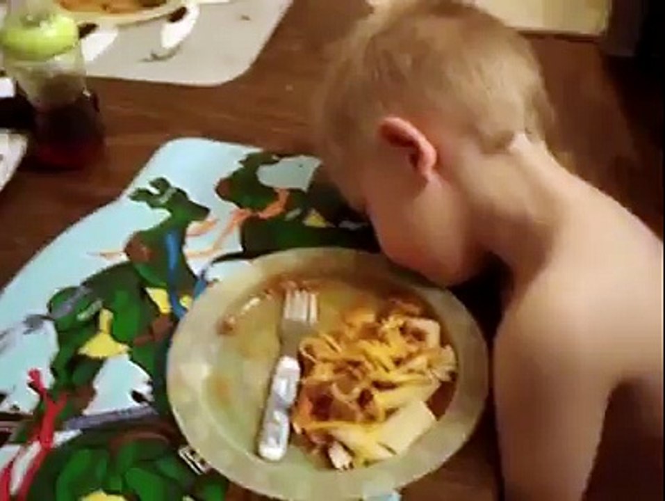 Baby Eating Spaghetti while sleeping