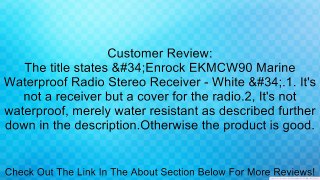 Enrock EKMCW90 Marine Waterproof Radio Stereo Receiver - White Review