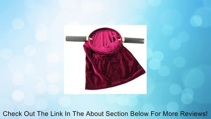 Red Velvet Wood Brass Handle Church Money Tythe Offering Bowl Passing Bag Review