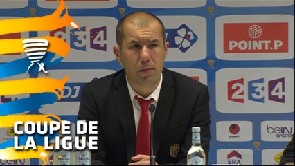 Conférence de presse AS Monaco - EA Guingamp (2-0) : Leonardo JARDIM (MON) - Jocelyn GOURVENNEC (EAG) - 2014/2015
