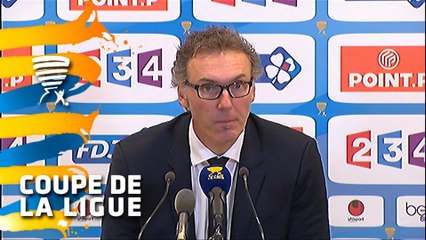 Conférence de presse AS Saint-Etienne - Paris Saint-Germain (0-1) : Christophe  GALTIER (ASSE) - Laurent BLANC (PSG) - 2014/2015