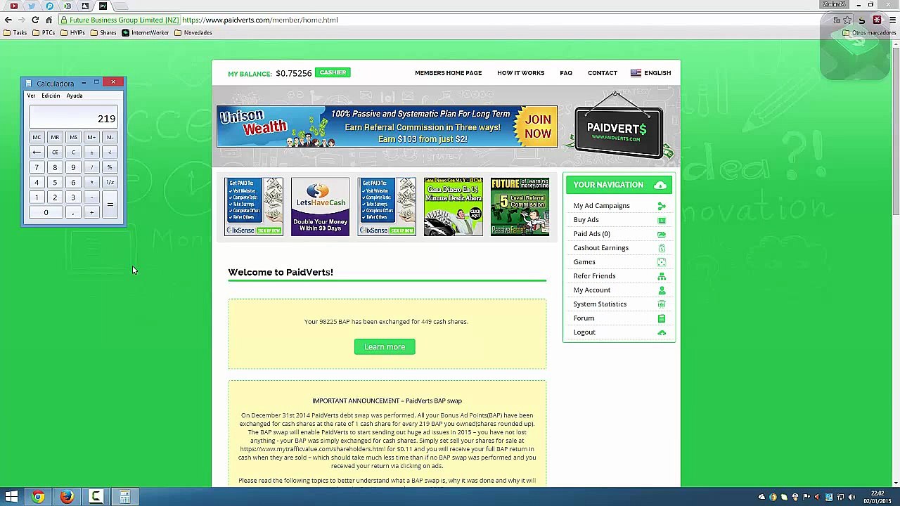 PaidVerts: Consejos y Recomendaciones tras el "swap" de BAPs por Shares (03/01/2015)