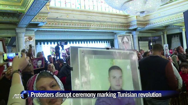 Protesters disrupt ceremony marking Tunisian revolution