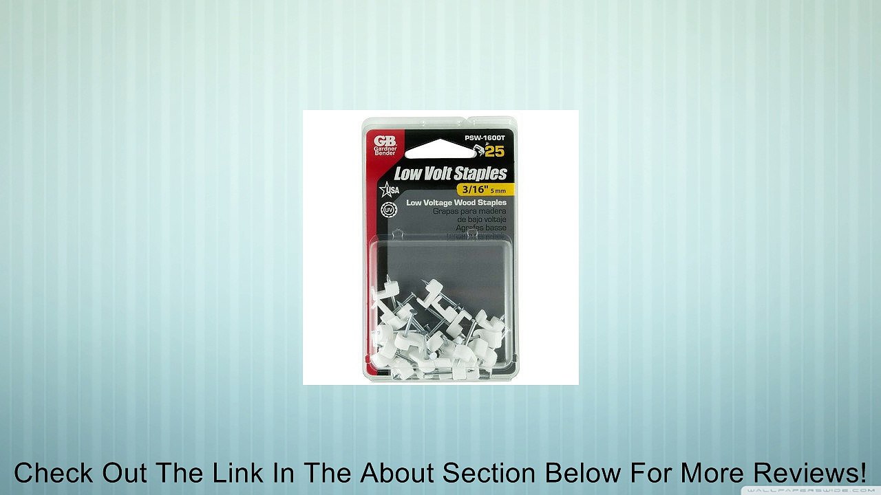 Gardner Bender PSW-1600T Low Voltage Staple, 3/16-Inch, White, 25-Pack Review