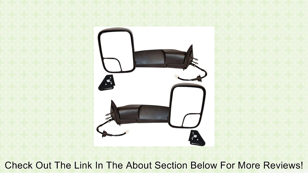 1998-2001 Dodge Ram 1500 & 1998-2002 Ram 2500, 3500 Full Size Pickup Truck Power With Heat Folding Black Textured Heated Tow Rear View Mirror Pair Set: Passenger AND Left Driver Side (Performance Towing Flip up Style) (1998 98 1999 99 2000 00 2001 01 2002