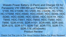Wasabi Power Battery (2-Pack) and Charger Kit for Panasonic VW-VBK360 and Panasonic HC-V10, HC-V100, HC-V100M, HC-V500, HC-V500M, HC-V700, HC-V700M, HDC-HS60, HDC-HS80, HDC-SD40, HDC-SD60, HDC-SD80, HDC-SD90, HDC-SDX1H, HDC-TM40, HDC-TM41, HDC-TM55, HDC-T
