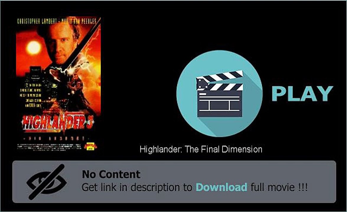 Download Highlander: The Final Dimension Movie Full Length Movie HD DVD Quality