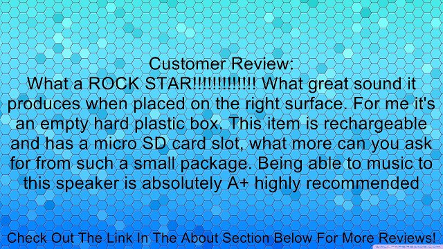 360� Vibration Resonance speaker with stand/Built-in battery/Micro SD Card Slot for MP3 PC Phones iPhone iPad iPod (8 GB Micro SD Card Included) Review