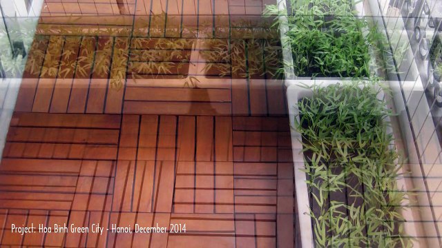Ván Sàn Gỗ Tự Nhiên - Trang Trí Sân Vườn - Trang Trí Ngoại Thất - Chung cư Hòa Bình Green City - Hà Nội