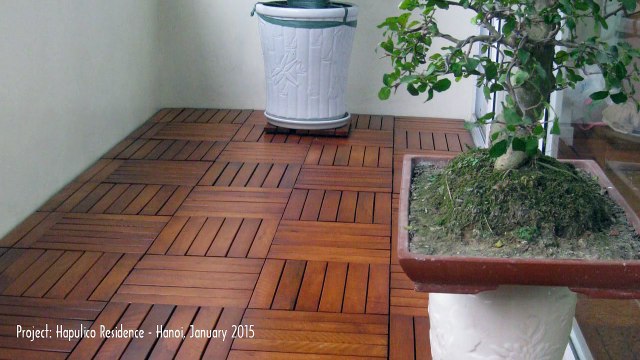 Ván Sàn Gỗ Tự Nhiên - Trang Trí Sân Vườn - Trang Trí Ngoại Thất - Chung cư Hapulioc - Hà Nội