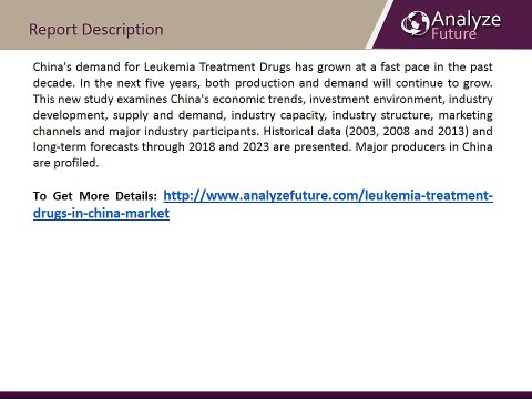 Analyze Future: Leukemia Treatment Drugs Markets in China