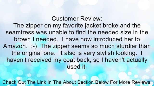 27 Vislon Zipper ~ YKK #5 Molded Plastic Sport Zipper ~ Separating - 868 Sabel Brown (1 Zipper / Pack) Review