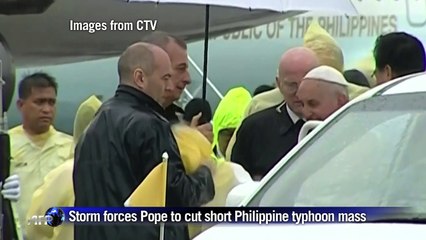 Pope flees Philippine storm while on typhoon mercy mission