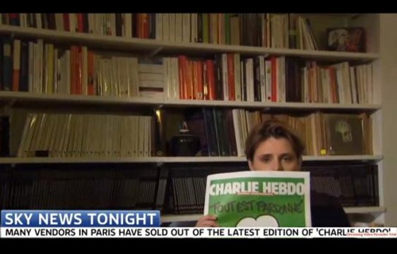 Sky News censure la couverture de Charlie Hebdo montrée par Caroline Fourest