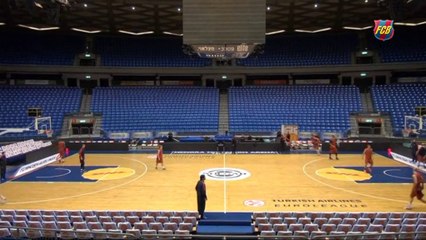 Entrenamiento en el Nokia Arena de Tel Aviv