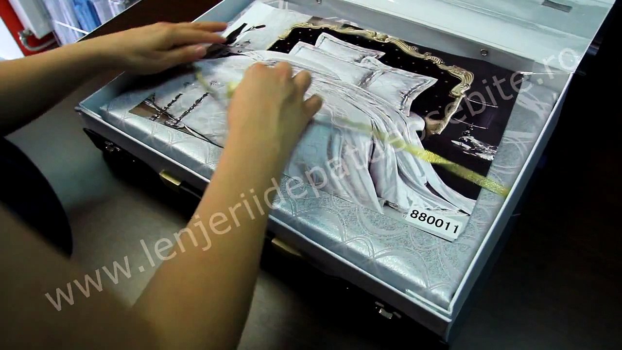 Lenjerie de pat jaquard lux argintiu Casa New Concept 880011