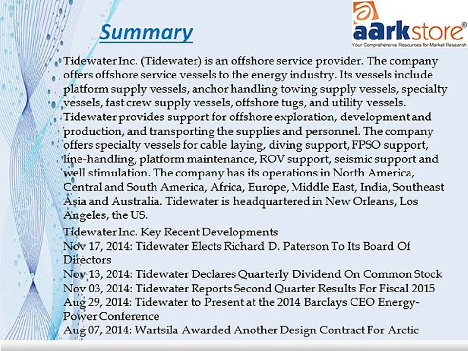 Aarkstore - Tidewater Inc. (TDW) - Financial and Strategic SWOT Analysis Review