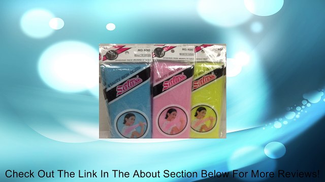Salux Nylon Japanese Beauty Skin Bath Wash Cloth/towel (3) Blue Yellow and Pink Review