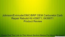 Johnson/Evinrude/OMC/BRP OEM Carburetor Carb Repair Rebuild Kit 439071; 0439071 Review