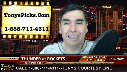 Download Video: Houston Rockets vs. Oklahoma City Thunder Free Pick Prediction NBA Pro Basketball Odds Preview 1-15-2015