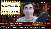 Milwaukee Bucks vs. New York Knicks Free Pick Prediction NBA Pro Basketball Odds Preview 1-15-2015