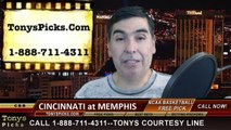 Memphis Tigers vs. Cincinnati Bearcats Free Pick Prediction NCAA College Basketball Odds Preview 1-15-2015