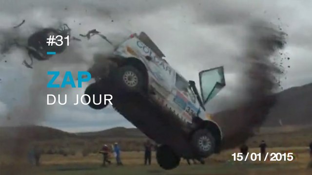 ZAP DU JOUR #31 : Double crash au dakar / But de folie / Un chihuahua prodige / Une coulée de lave au plus près /