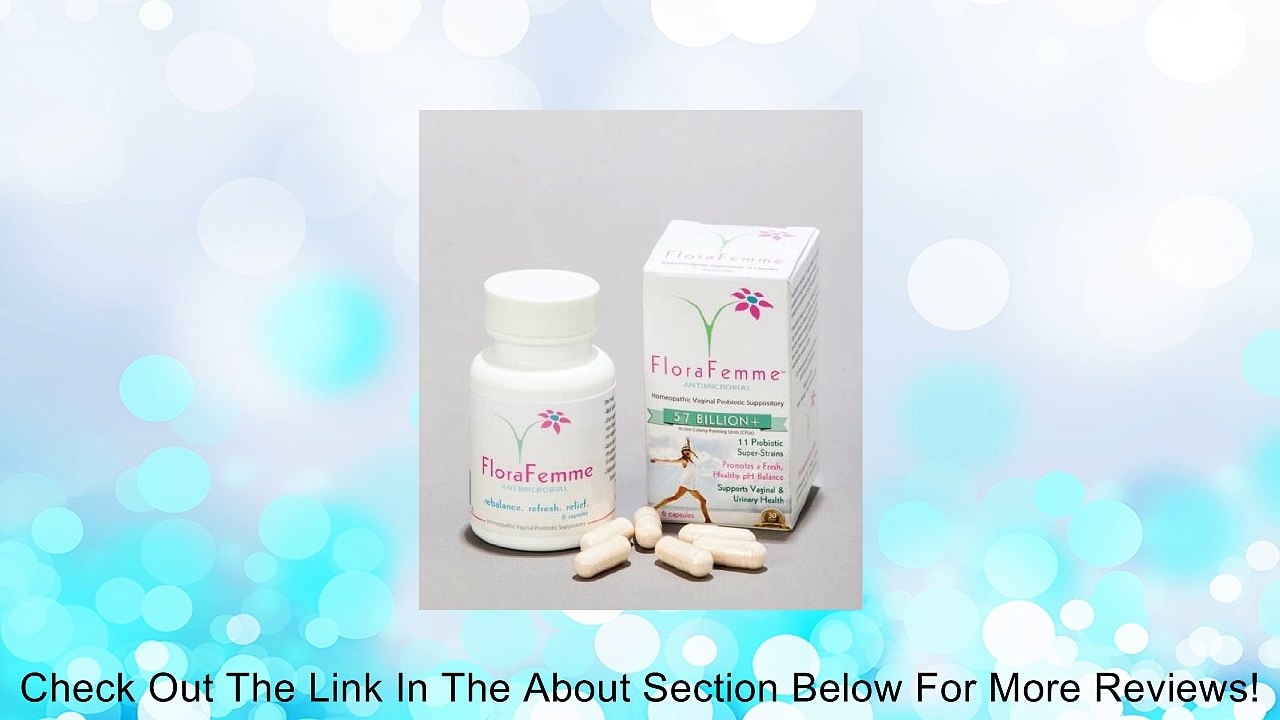 FloraFemme - Vaginal Probiotic Suppository - Clinical Strength- 72+ Billion CFUs - Balances yeast & bacteria for feminine freshness - Free Shipping on U.S. Orders - Manufactured to NOT need ice/cold packs during the heat of summer shipping! Simply store i