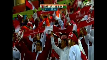 جزء من مباراة قطر والبرازيل في افتتاح مونديال اليد