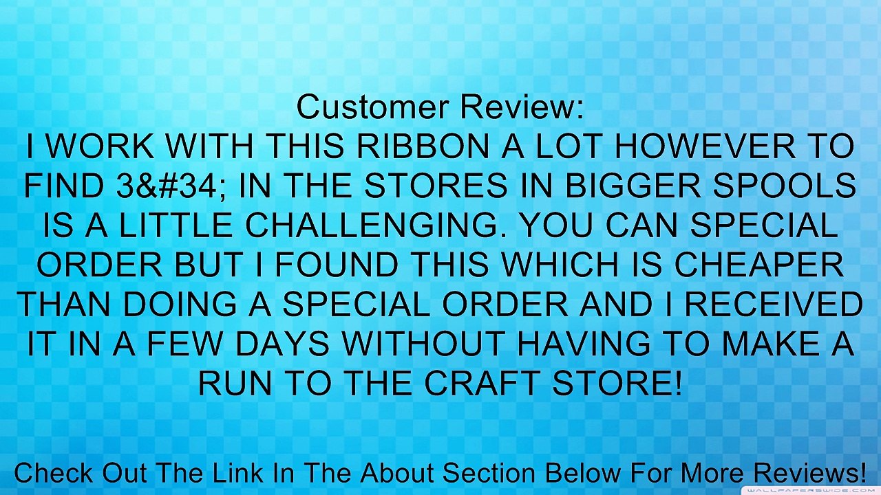 Offray Grosgrain Craft Ribbon, 3-Inch Wide by 50-Yard Spool, Black Review