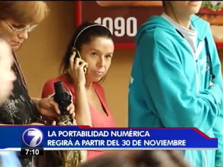 Portabilidad numérica regirá a partir del 30 de noviembre
