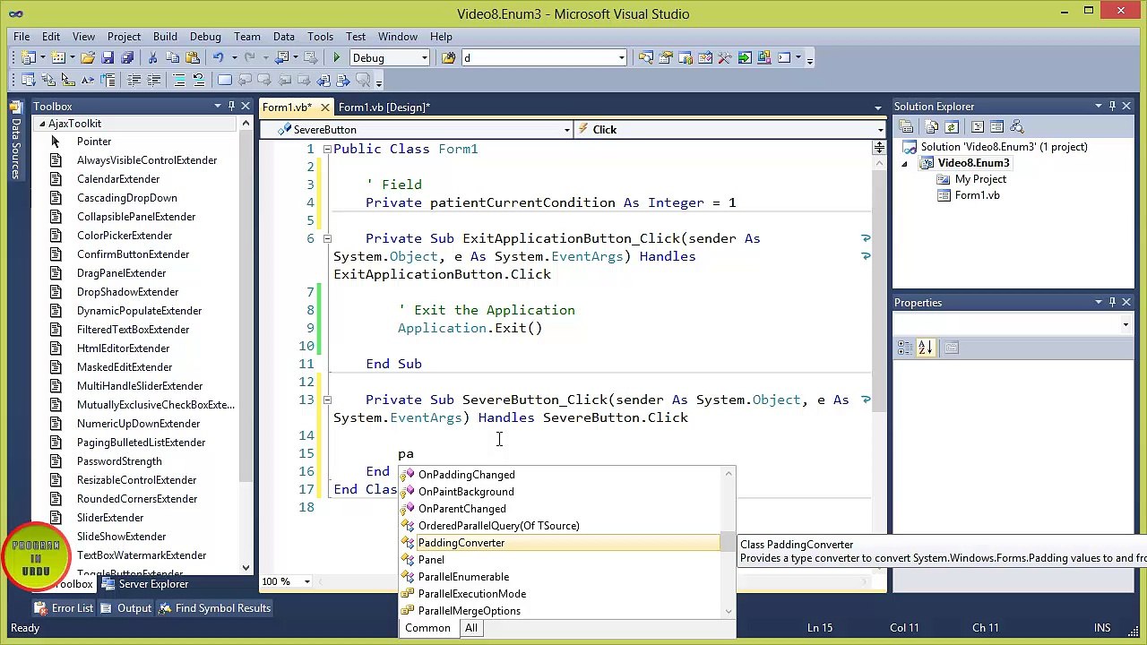 Enum using VB.NET in Urdu