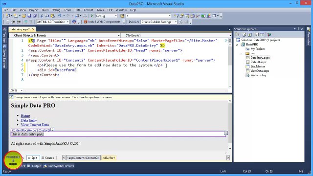 VB.NET Introduction to ASP.NET In Urdu - Designing Data Entry Form