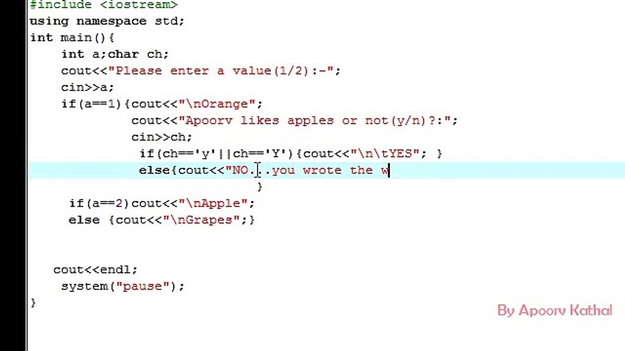 C++ in Hindi -7 If else if elsestatement