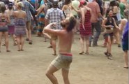 Happiest guy dancing during music festival