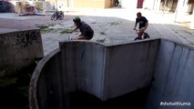 Crazy curved wallride BMX in Curve stairs!