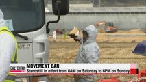 Korea puts farms on 36-hour lockdown to fight spread of bird flu