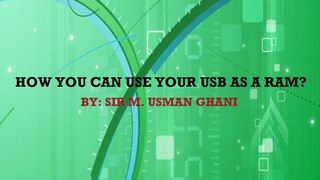 [USB as RAM] How to Make USB as RAM | Full Tutorial