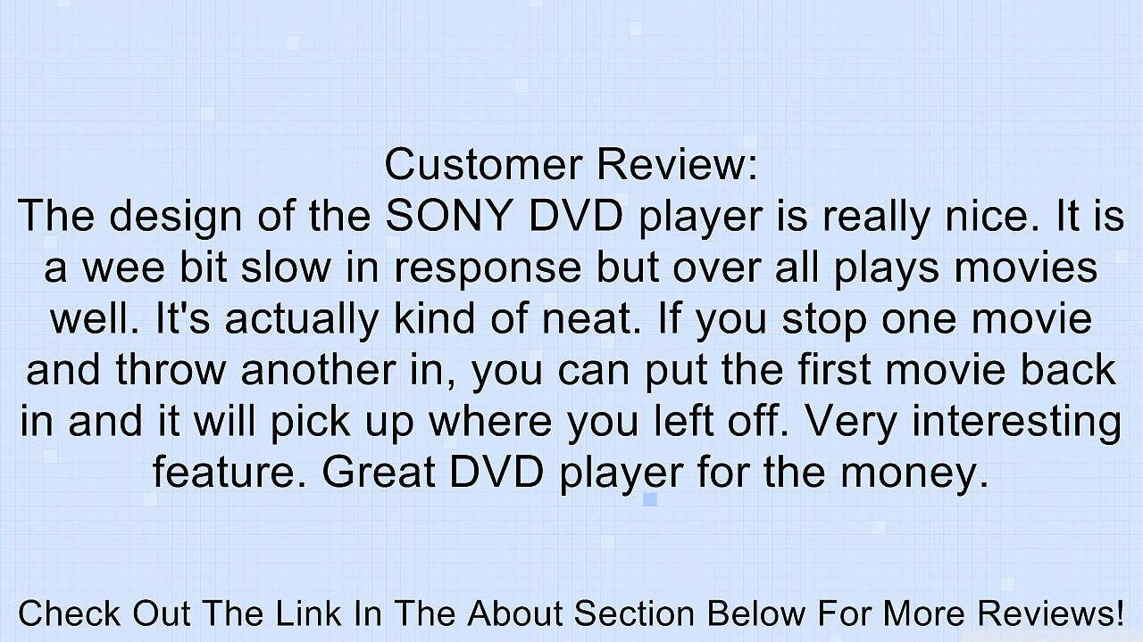Sony DVPSR510H DVD Player (Upscaling) Review