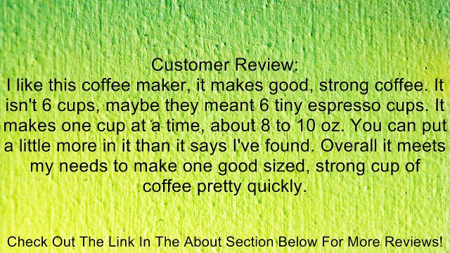 NEW 6cup S/S Coffeemaker (Kitchen & Housewares) Review
