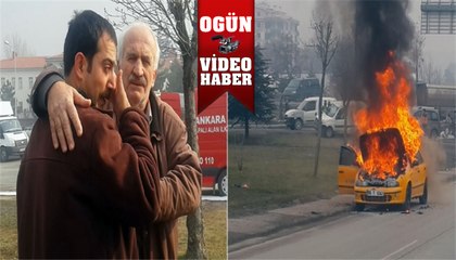 Taksisinin yanışını gözyaşları içinde izledi