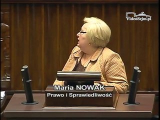 Poseł Maria Nowak - Wystąpienie z dnia 14 stycznia 2015 roku.