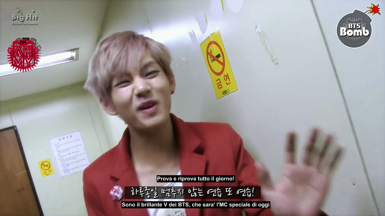 [BANGTAN BOMB ITA] Practicing for Show Music core  special MC