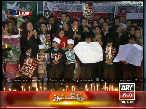Parliament House: candlelight vigil in memory of Peshawar victims