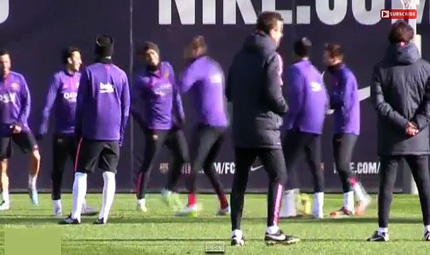 Fantastico caño a Pedro que causa risa a Gerard Pique y Lionel Messi FC Barcelona