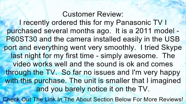 Panasonic VIERA TY-CC20W Skype Communication Camera Review
