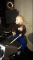 2-Year-Old kid plays the drums to 'The Pretender' by Foo Fighters