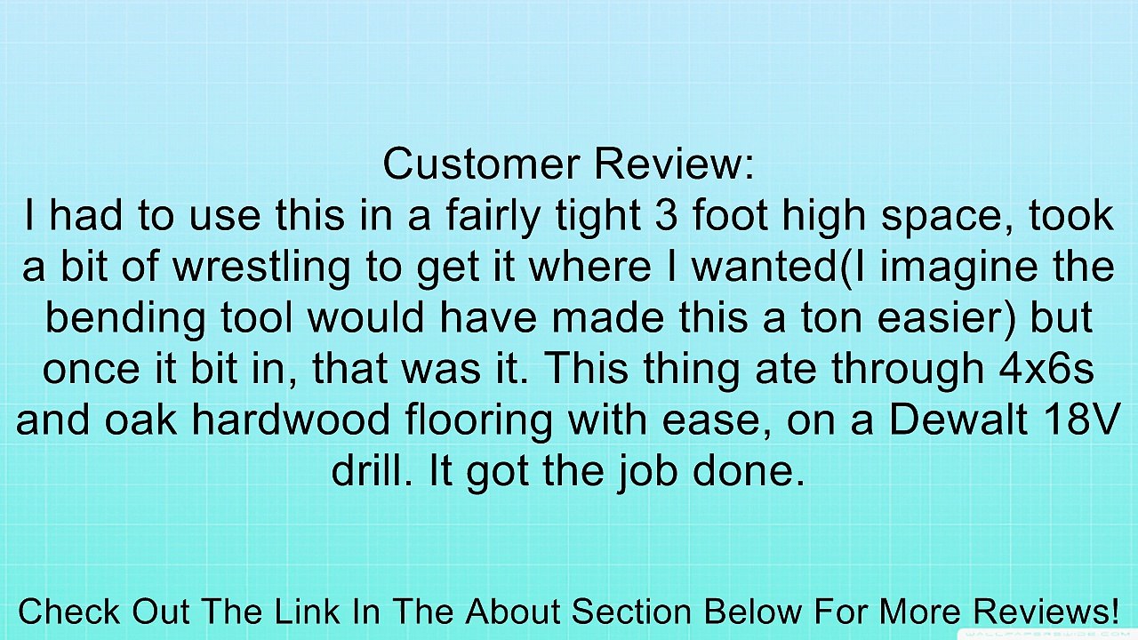 Klein Tools 53751 3/4-Inch by 72-Inch Flex Bit Auger Review