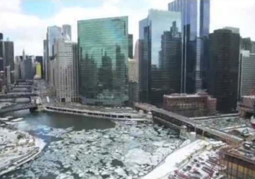 Icy Waters of the Chicago River Highlighted in Rapid City Time-Lapse